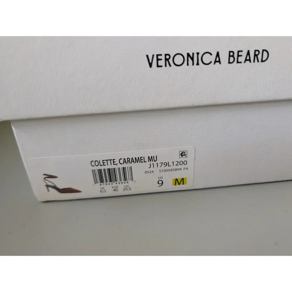 NIB Veronica Beard Colette Pointed-toe Ankle Strap Pump Size US 9M Caramel